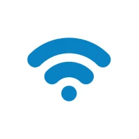 Blue Wi-Fi logo on circular backdrop